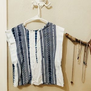 Solito Blue & White Tie Dye Crop Top
